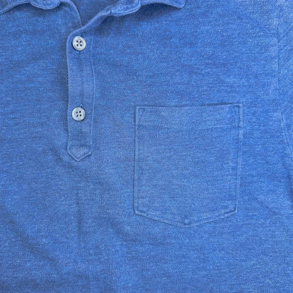 Banana Republic Performance Pique Polo Shirt Mens Med Blue Cotton BR+ Rugby Golf